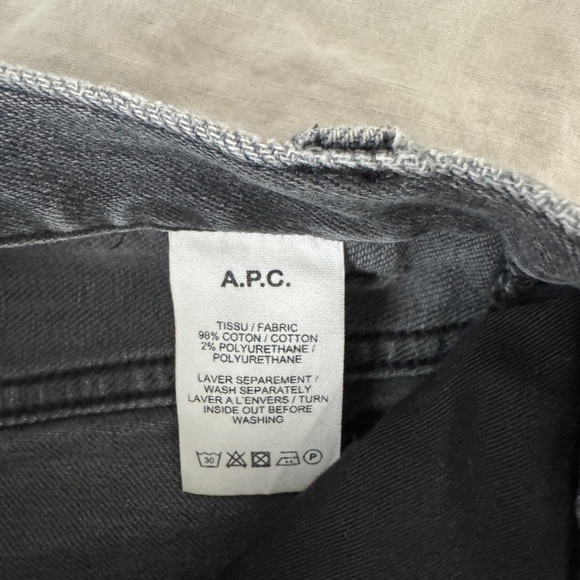 APC Petit Standard Jean Droit Etroit Gray Skinny A.P.C. Jeans - Picture 7 of 9